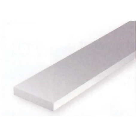 Conjunto de 10 tiras Blancas de Estireno de 0,25 x 6.30 mm, 350 mm. Marca Evergreen. Ref: 109.