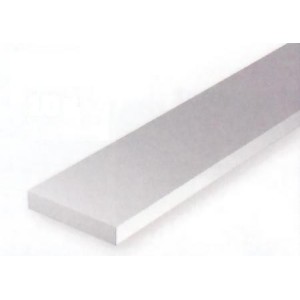 Conjunto de 8 tiras Blancas de Estireno de 2,00 x 4,80 mm, 350 mm. Marca Evergreen. Ref: 168.