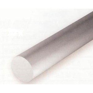 Conjunto de 4 Varillas Blancas de Estireno, Diametro 3,20 mm, 350 mm. Marca Evergreen. Ref: 214.