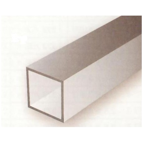 Conjunto de 2 Perfiles de T. Cuadrado Hueco de Estireno, 7,90 x 7,90 mm, 350 mm. Marca Evergreen. Ref: 255.