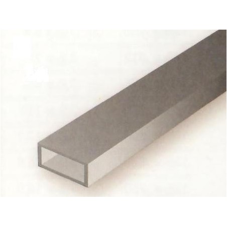 Conjunto de 2 Perfiles de T. Rectangular Hueco de Estireno, A: 4 ,80, E: 7,90 mm. Marca Evergreen. Ref: 258.