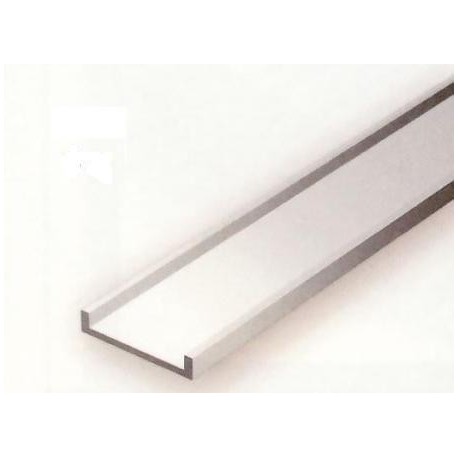 Conjunto de 4 Perfiles en " U "de Estireno, 3,20 x 1,20 mm. Marca Evergreen. Ref: 264