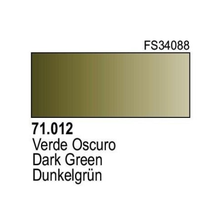 Acrilico Model Air Verde Oscuro. Bote 17 ml. Marca Vallejo. Ref: 71.012.