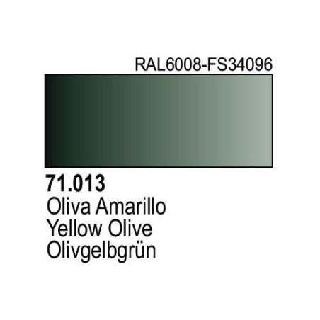 Acrilico Model Air Oliva Amarillo. Bote 17 ml. Marca Vallejo. Ref: 71.013.