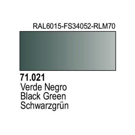 Acrilico Model Air Schwarzgrün RLM70. Bote 17 ml. Marca Vallejo. Ref: 71.021.