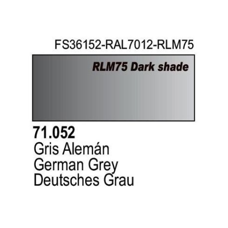 Acrilico Model Air Gris Aleman. Bote 17 ml. Marca Vallejo. Ref: 71.052.