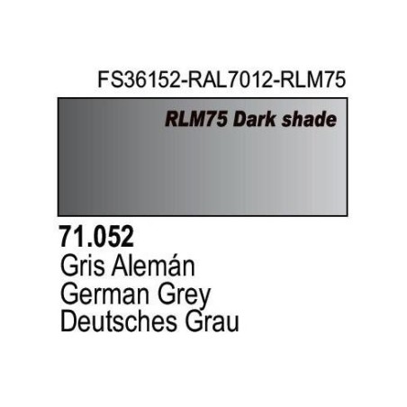 Acrilico Model Air Gris Aleman. Bote 17 ml. Marca Vallejo. Ref: 71.052.