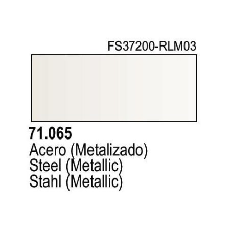 Acrilico Model Air Acero Metalizado. Bote 17 ml. Marca Vallejo. Ref: 71.065.
