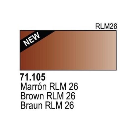 Acrilico Model Air Braun RLM26. Bote 17 ml. Marca Vallejo. Ref: 71.105.