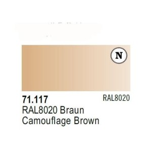Acrilico Model  Air Braun RAL8020. Bote 17 ml. Marca Vallejo. Ref: 71.117.