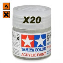 Acrylic Thinner, Disolvente Acrilico (81520). Bote 10 ml. Marca Tamiya. Ref: X-20.