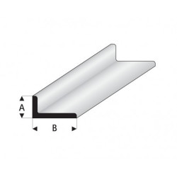 Perfíl en " L " de Estireno Blanco, A: 3.5 mm, B: 7 mm, L: 330 mm. Marca Maquett. Ref: 417-55/3.