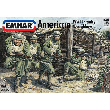 Figuras de Infanteria Americana WWI " Doughboys". Escala 1:35. Marca Emhar. Ref: EM3509.