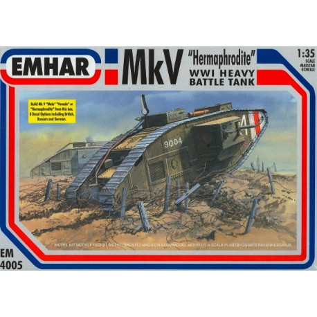 Tanque heavy battle, Mk V "Hermaphrodite" WWI. Escala 1:35. Marca Emhar. Ref: EM4005.