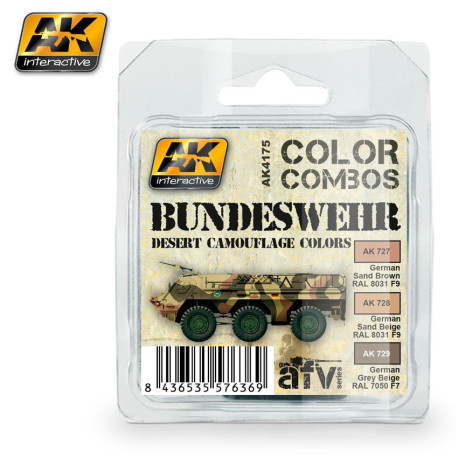 Set de colores de camuflaje del desierto bundeswehr. Marca AK Interactive. Ref: AK4175.