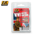 Set colores para uniforme  del ejército Británico WWI. Marca AK Interactive. Ref: AK3080.