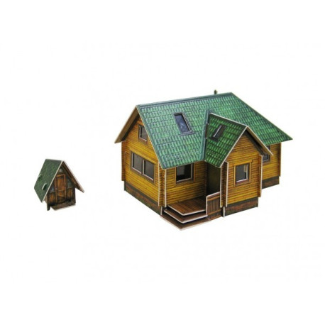 Casa Jardín. Puzzle 3D de Montaje. Serie de construcciones populares. Marca Clever Paper. Ref: 14281.