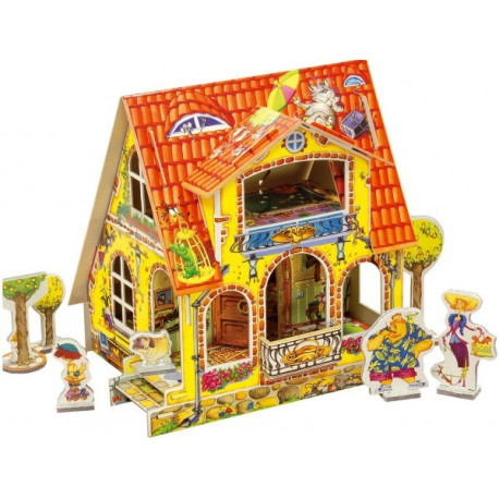 Casa de muñecas Infantil. Puzzle 3D de Montaje. Serie de casas de muñecas. Marca Clever Paper. Ref: 14028.