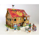 Casa de muñecas II ( chalet rojo ). Puzzle 3D de Montaje. Serie de casas de muñecas. Marca Clever Paper. Ref: 142062.
