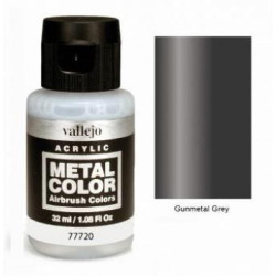 Acrilico Metal color, Gris metalizado. Bote 32 ml. Marca Vallejo. Ref: 77.720, 77720.