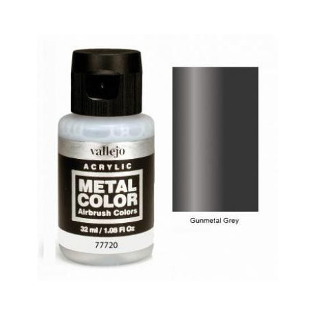 Acrilico Metal color, Gris metalizado. Bote 32 ml. Marca Vallejo. Ref: 77720.