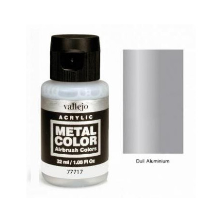 Acrílico Metal color, Aluminio mate. Bote 32 ml. Marca Vallejo. Ref: 77.717.