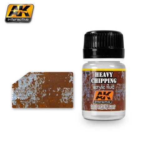 Producto weathering, heavy Chipping fluidos. Bote de 35 ml. Marca AK Interactive. Referencia: AK089.