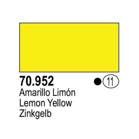 Acrilico Model Color, Amarillo limón, ( 011 ). Bote 17 ml. Marca Vallejo. Ref: 70.952.