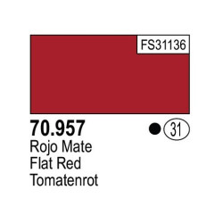 Acrilico Model Color, Rojo mate, ( 39 ). Bote 17 ml. Marca Vallejo. Ref: 70.957. 70957.