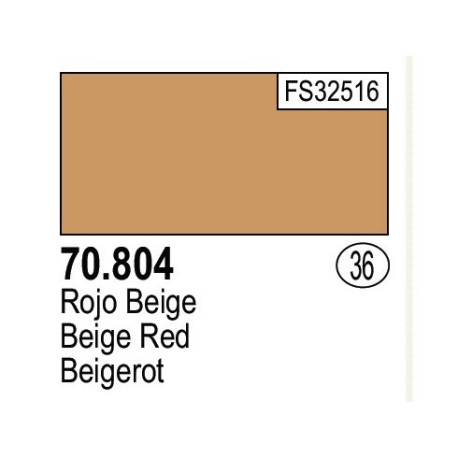Acrilico Model Color, Rojo beige, ( 036 ). Bote 17 ml. Marca Vallejo. Ref: 70.804.