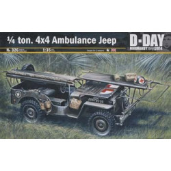 Vehículo Jeep ambulancia, 1/4 Ton 4x4.  Escala 1:35. Marca Italeri. Ref: 326.