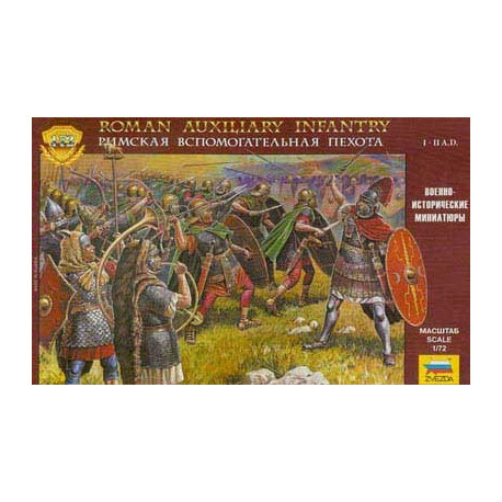 Figuras de la infantería auxiliar romana I-II A.D.. Escala 1:72. Marca Zvezda. Ref: 8052.