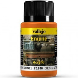 Weathering effects, Diesel Stains (manchas de diesel). Bote de 40 ml. Marca Vallejo. Ref: 73.816.