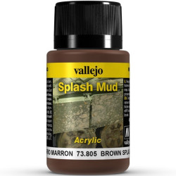 Weathering effects, Brown Splash Mud (Barro Marrón). Bote de 40 ml. Marca Vallejo. Ref: 73.805.