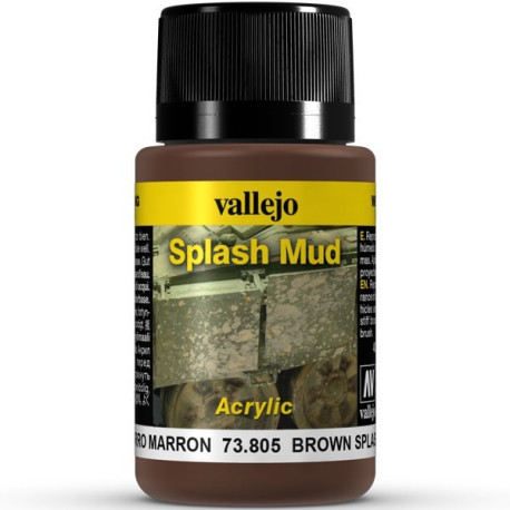 Weathering effects, Brown Splash Mud (Barro Marrón). Bote de 40 ml. Marca Vallejo. Ref: 73.805.