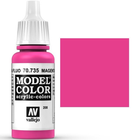 Acrilico Model Color, Magenta fluorescente, ( 208 ). Bote 17 ml. Marca Vallejo. Ref: 70.735.