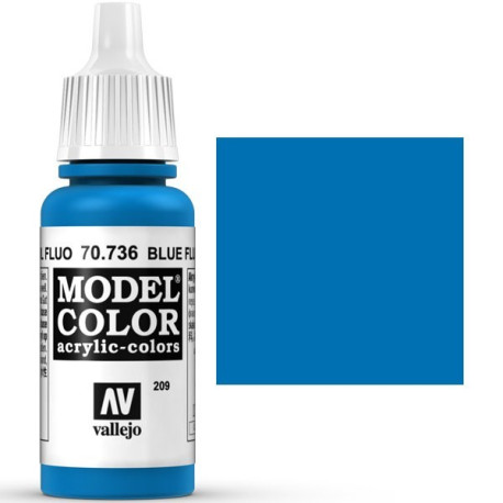 Acrilico Model Color, Azul fluorescente, ( 209 ). Bote 17 ml. Marca Vallejo. Ref: 70.736.