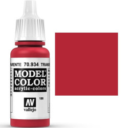 Acrilico Model Color, Rojo transparente, ( 186 ). Bote 17 ml. Marca Vallejo. Ref: 70.934.
