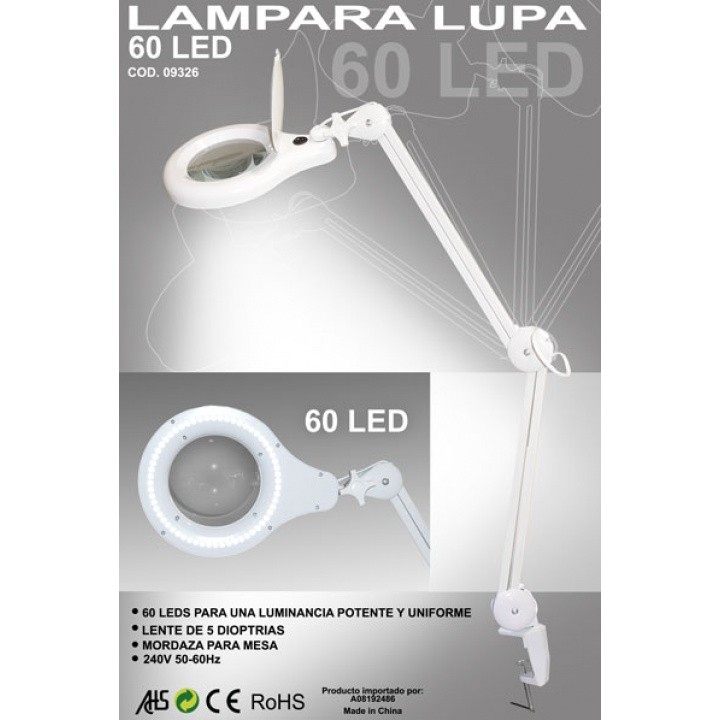 Lámpara Lupa LED potencia 8W, 5 dioptrias.