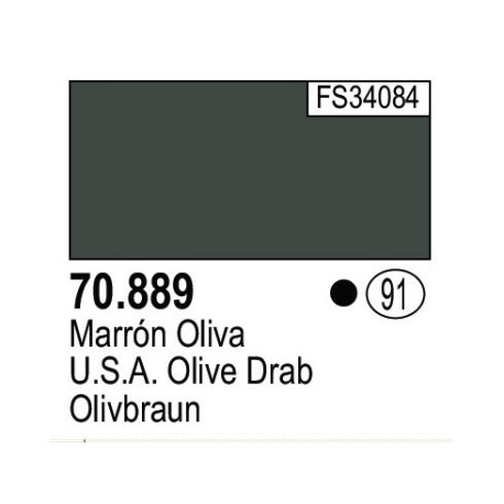 Acrilico Model Color, Marrón oliva ( 091 ). Bote 17 ml. Marca Vallejo. Ref: 70.889.