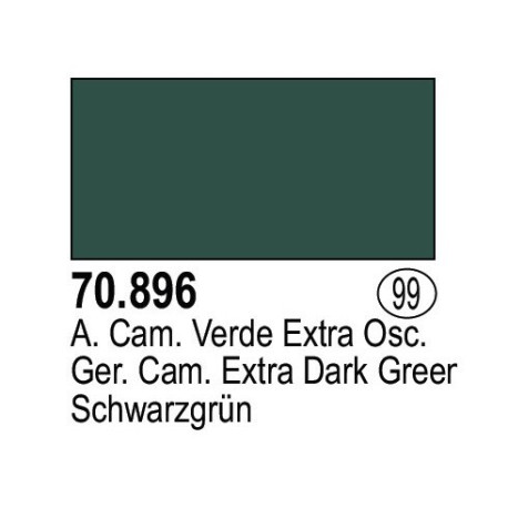 Acrilico Model Color, Alemán Camuflaje Verde extra oscuro ( 099 ). Bote 17 ml. Marca Vallejo. Ref: 70.896.