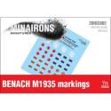 Calcomanías de distintivos del Benach M1935. Escala 1:72. Marca Minairons miniatures. Ref: 20IGC002.