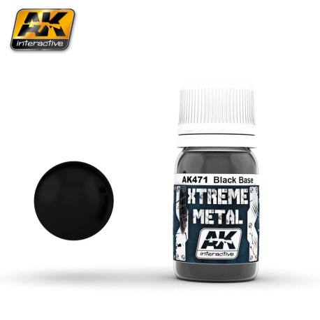 Xtreme Metal, black base. Contiene 35 ml. Marca AK Interactive. Ref: AK471.