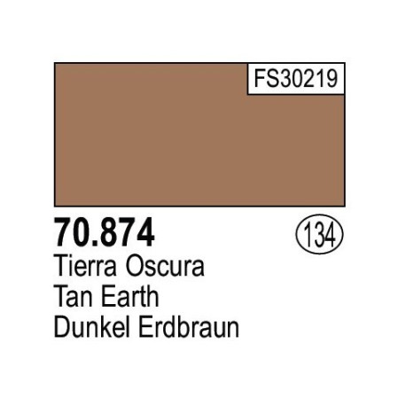 Acrilico Model Color, Tierra oscura ( 134 ). Bote 17 ml. Marca Vallejo. Ref: 70.874.