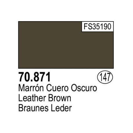 Acrilico Model Color, Marrón cuero oscuro ( 147 ). Bote 17 ml. Marca Vallejo. Ref: 70.871