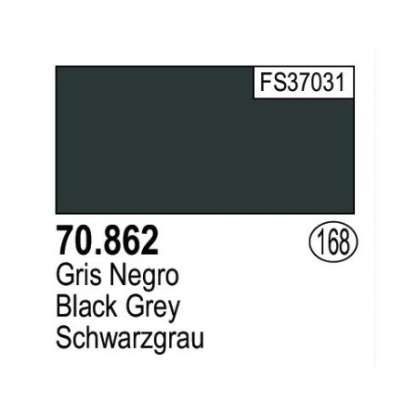 Acrilico Model Color, gris negro ( 168 ). Bote 17 ml. Marca Vallejo. Ref: 70.862.