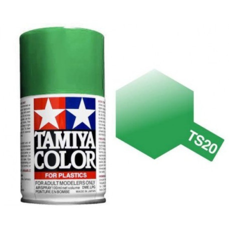 Spray metallic Green, Verde metálico (85020). Bote 100 ml. Marca Tamiya. Ref: TS-20.