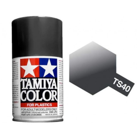 Spray Metallic Black, negro metálico (85040). Bote 100 ml. Marca Tamiya. Ref: TS-40.