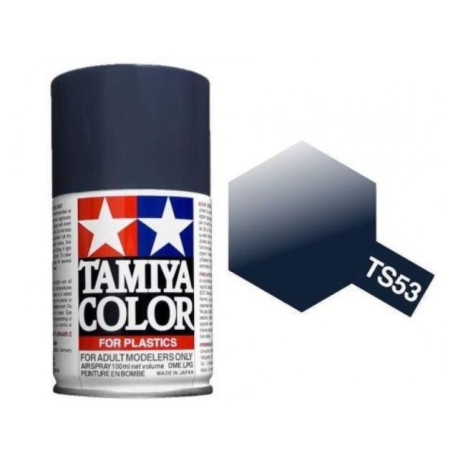 Spray deep metallic Blue, Azul oscuro metálizado (85053). Bote 100 ml. Marca Tamiya. Ref: TS-53.