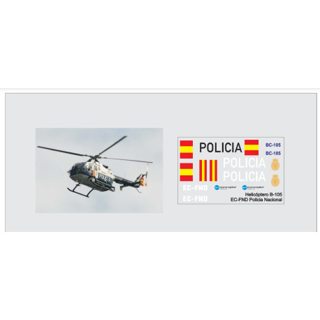 Calcas del helicóptero BO-105, Policia Nacional. Escala 1:72. Marca Trenmilitaria. Ref: 000_4486.